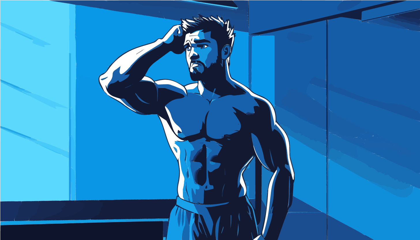 Confused man at the gym